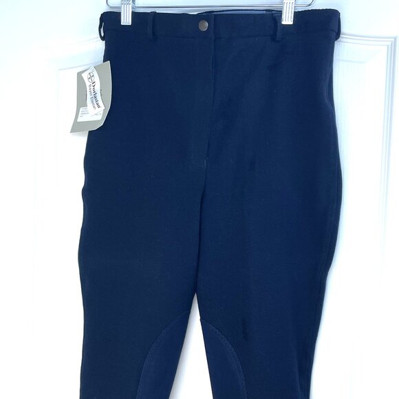 NEW The Elite Riding Breeches Oxer Size 32 Regular Navy Blue Cotton Lycra NWT - Picture 1 of 14